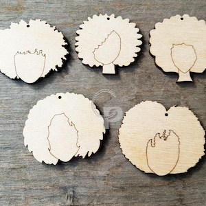 Afrikanische Mädchen Holzformen für Ohrringe, Schmuck machen Handwerk schwarze Frau Silhouette