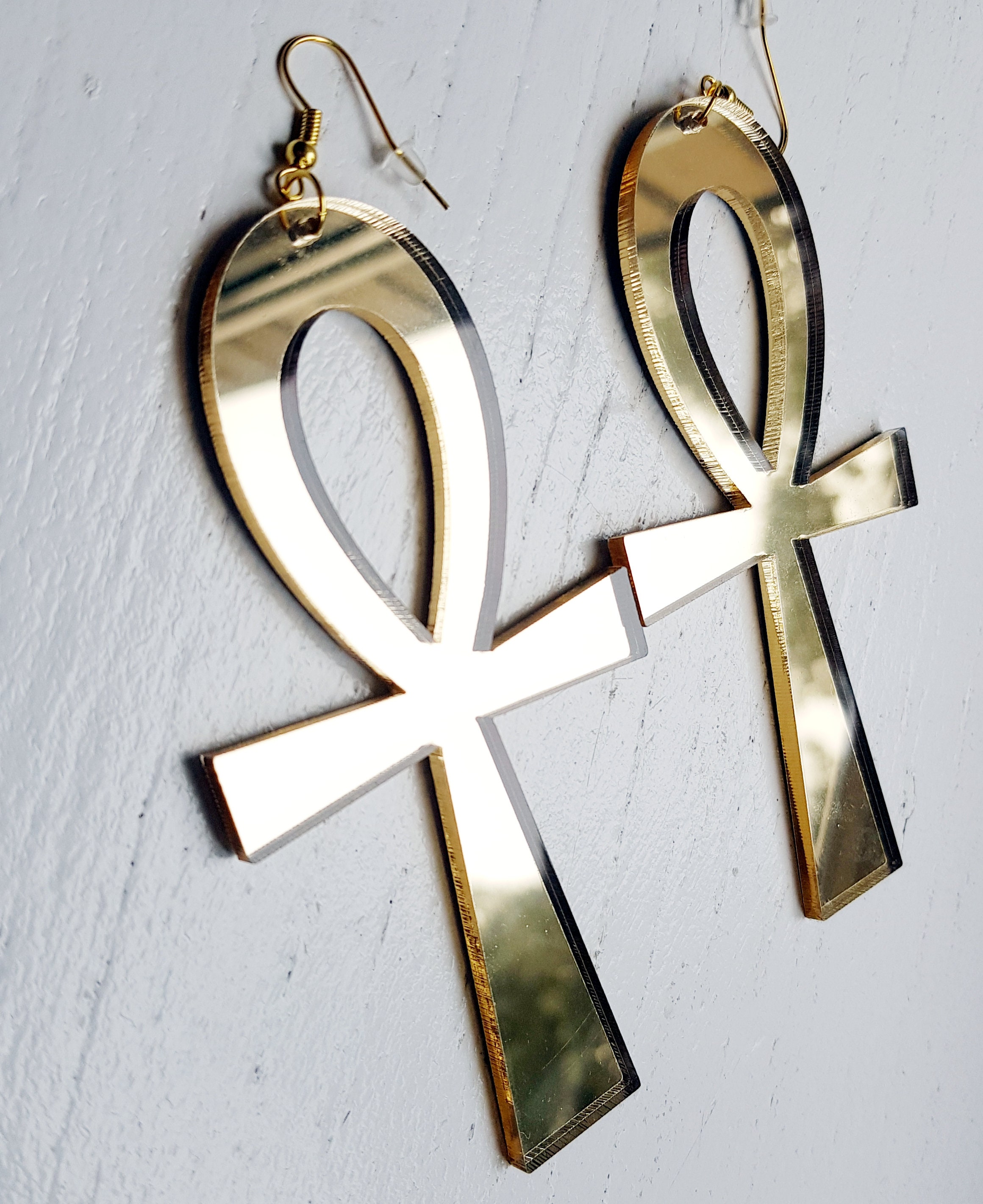 Egyptian ankh earrings deals
