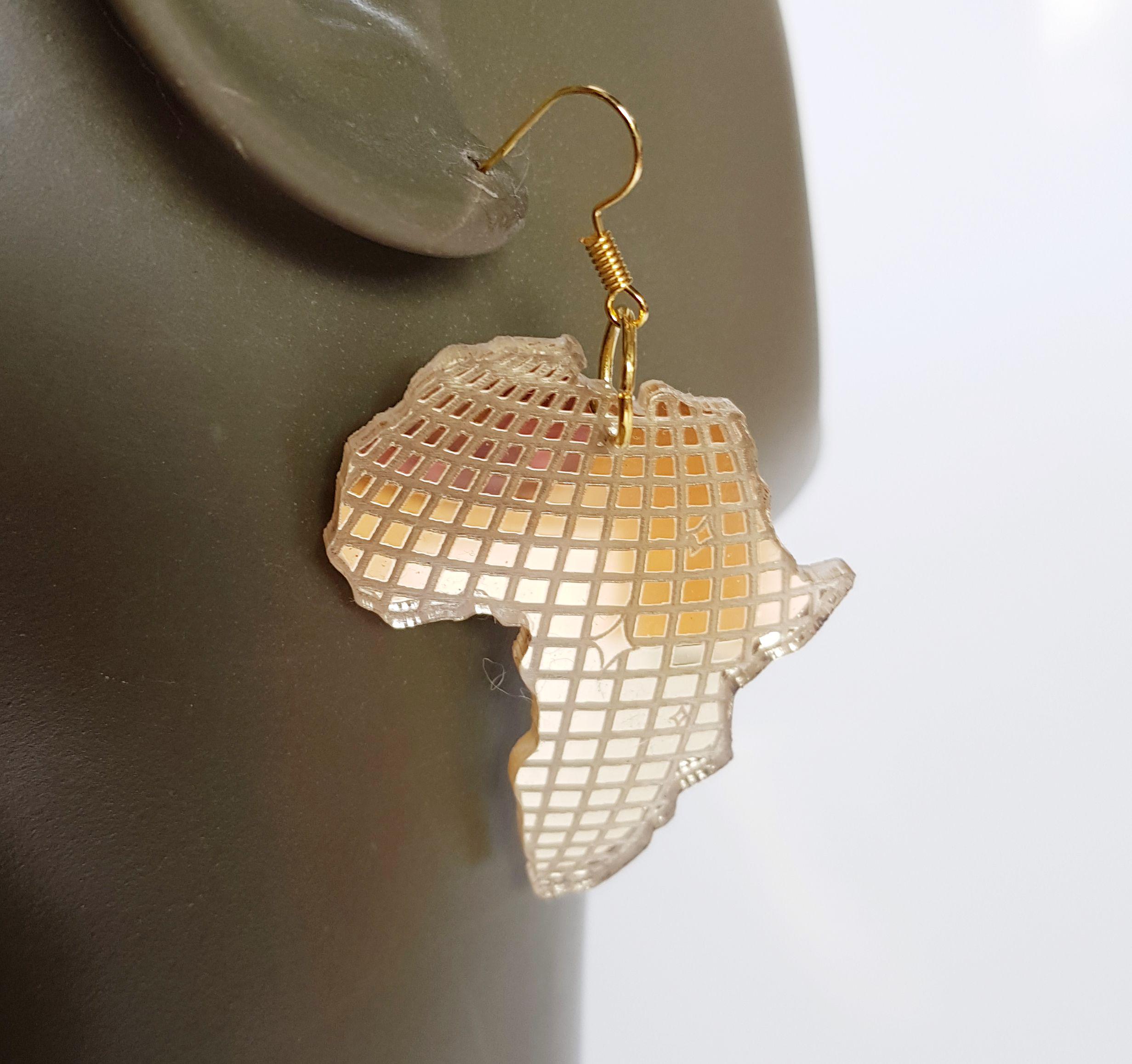 6 Paia Di Orecchini A Mappa Africana In Acciaio Inossidabile Orecchini A Goccia Etnici Pendenti Africa - Foto 9