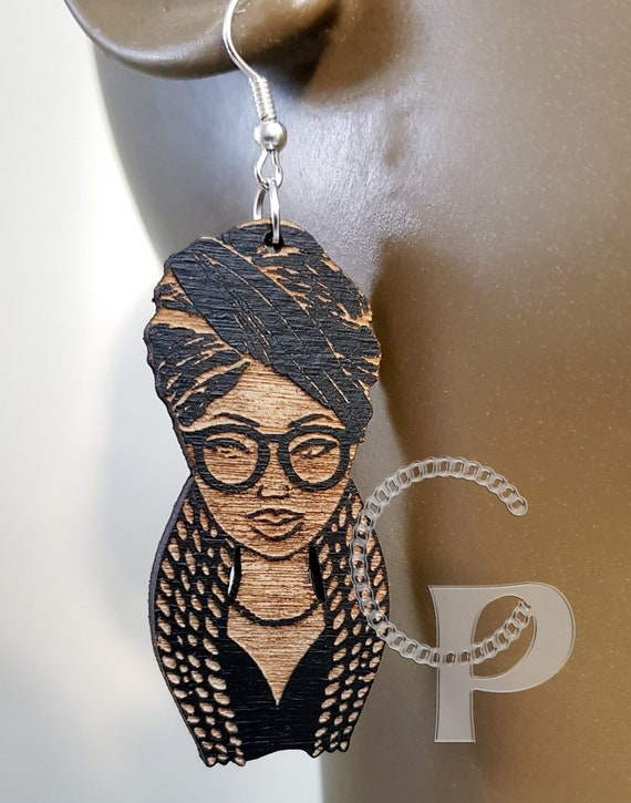 Afrocentric wooden earrings deals