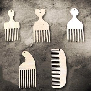 10 púas afro de madera simples, formas de cabello natural, joyería, aretes, artesanías cortadas con láser, peine afro, silueta, puff para envío gratis