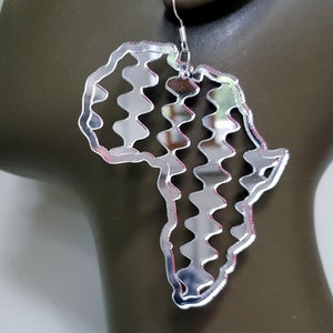 Grote acryl oorbellen Afrika spiegelkleuren etnisch patroon sieraden