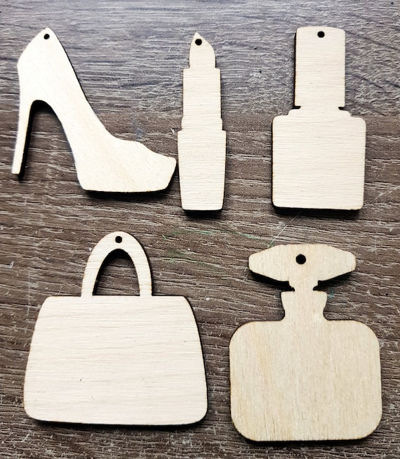 Wooden Shapes for Crafts Blanks Templates Base Jewelry Earrings Making Wood  Laser Cut Tags X 10 Lipstic Shoe Bag Free Postage 