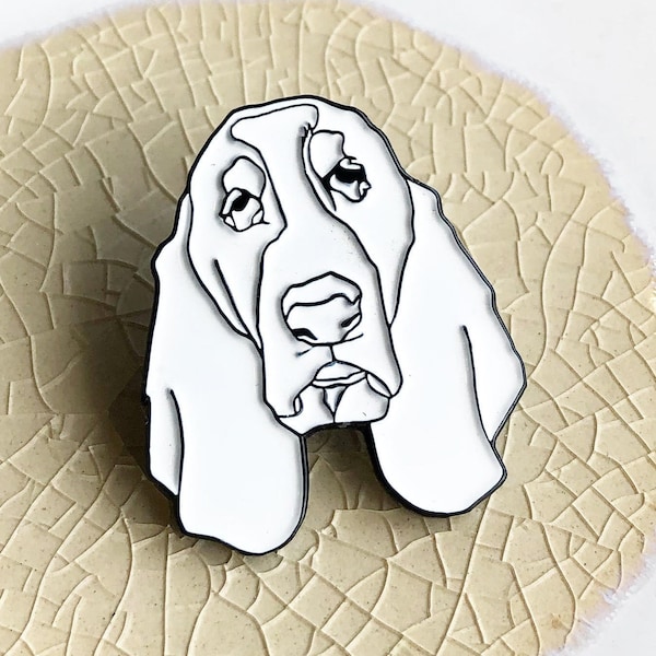 Grumpy Basset Hound Soft Enamel Pin, Dog Love, Pets, Pin