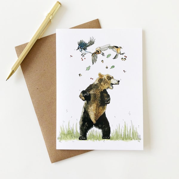 Advantage of Flight Greeting Card, Bear Blank Card, 5"x7"