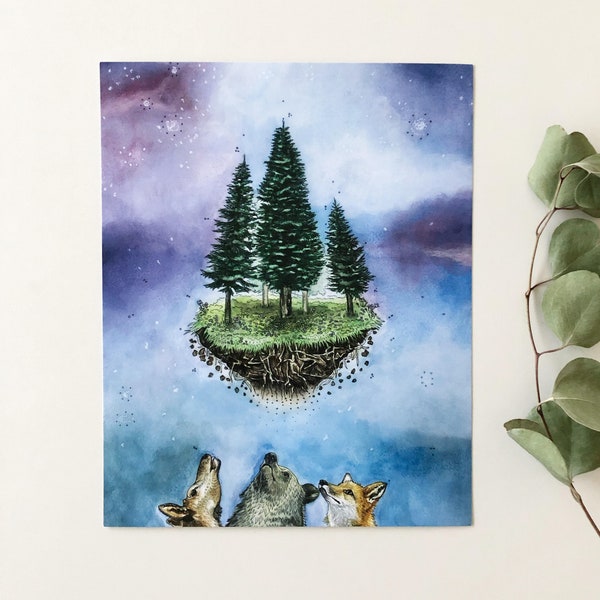 Galaxy Living Print, 8"x10" Art Print, Watercolour, Kelly Dixon Art