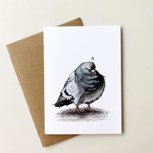 Carte de vœux pigeon, cartes vierges 5"x7 », Kelly Dixon Art