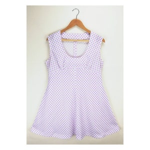 Vintage 60s Mod Dress // 70s Sleeveless Dress // Polka Dot Rockabilly Dress // A-Line Dress // Spotted Dress // Gogo Girl // Bow Dress