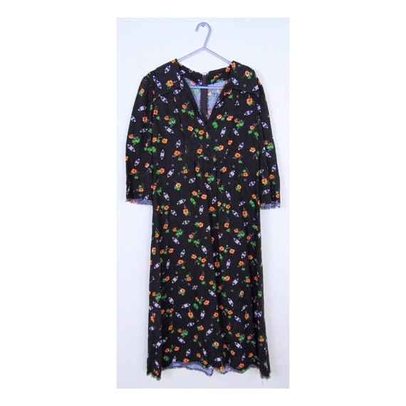 Vintage 60s Midi Dress // 70s Floral Dress // Dit… - image 3