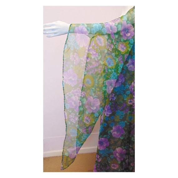 Vintage 70s Floral Maxi Dress // Big Sleeves // M… - image 5