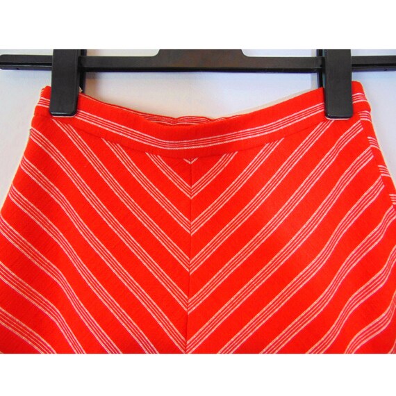 Vintage 70s Striped Midi Skirt // Diagonal Stripe… - image 7