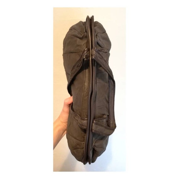 Vintage 70s Leather Handbag // 80s Leather Bag //… - image 5