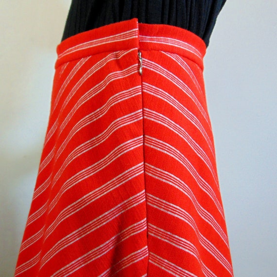 Vintage 70s Striped Midi Skirt // Diagonal Stripe… - image 5