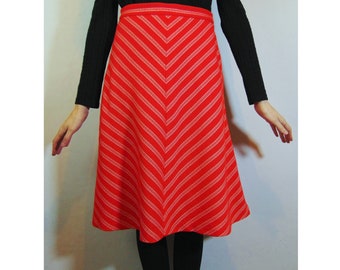 Vintage 70s Striped Midi Skirt // Diagonal Stripe // Glam Rock // Disco Skirt // Mod Skirt // Vintage Midi // Knit Skirt // Beatnik Style