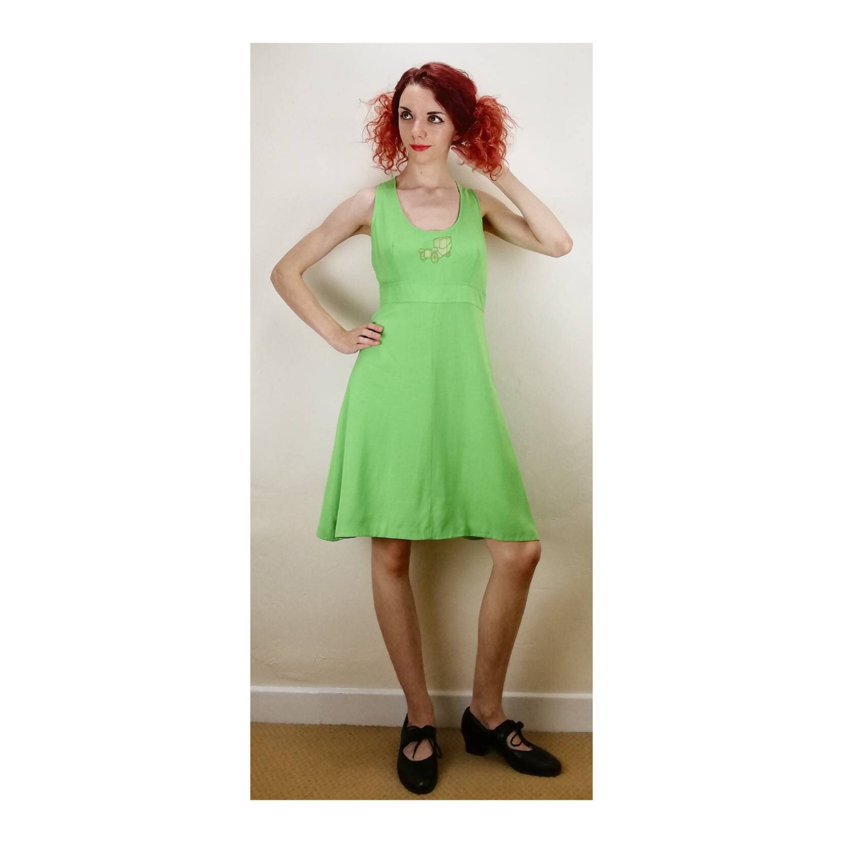 Vintage 60s Halter Neck Dress // 70s 
