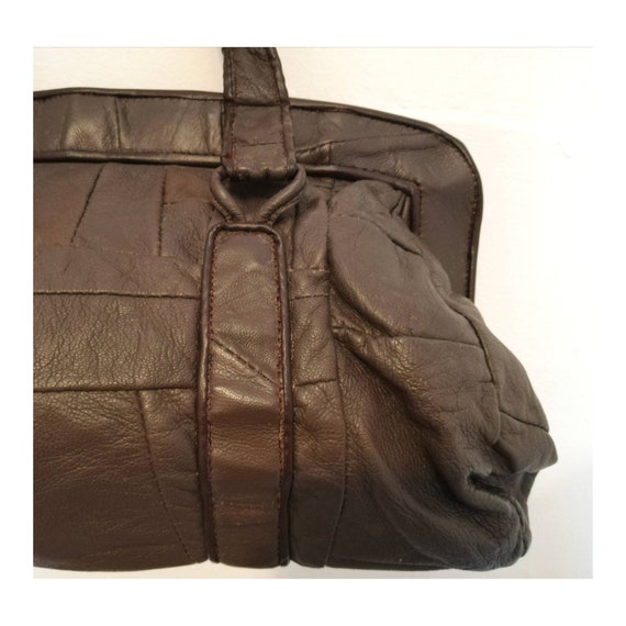 Vintage 70s Leather Handbag // 80s Leather Bag //… - image 8