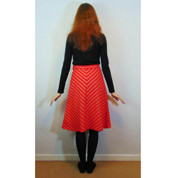 Vintage 70s Striped Midi Skirt // Diagonal Stripe… - image 4