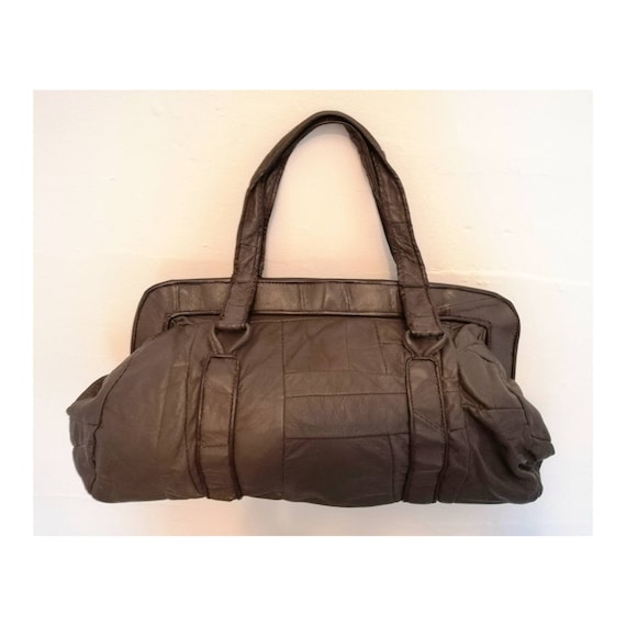 Vintage 70s Leather Handbag // 80s Leather Bag //… - image 1