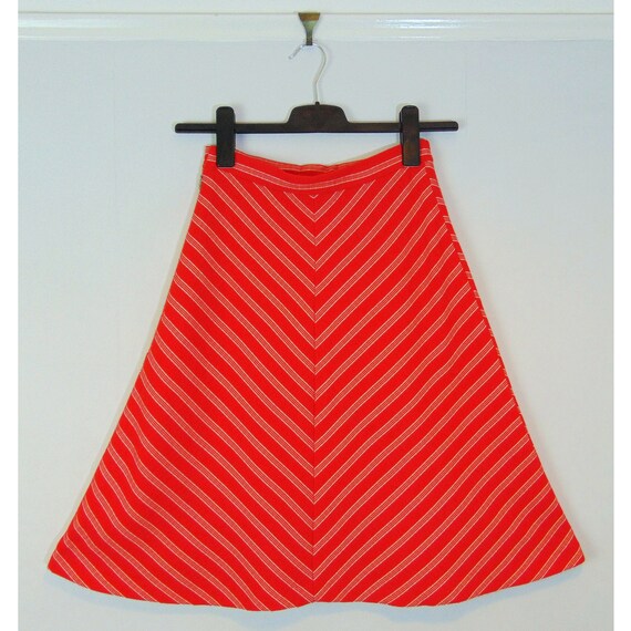 Vintage 70s Striped Midi Skirt // Diagonal Stripe… - image 6