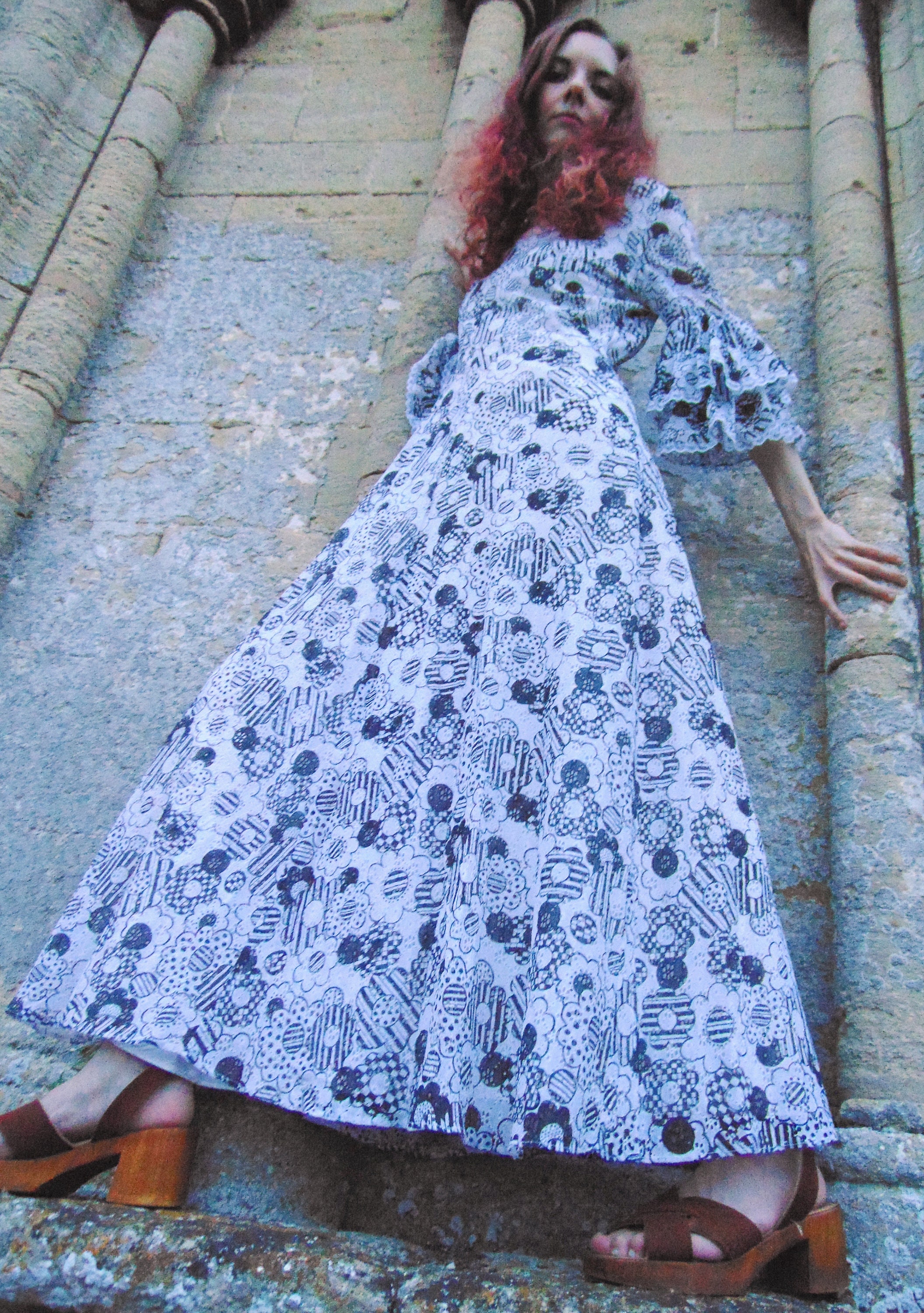 Vintage 60s Hippie Dress // 70s Maxi Dress // Psychedelic Dress