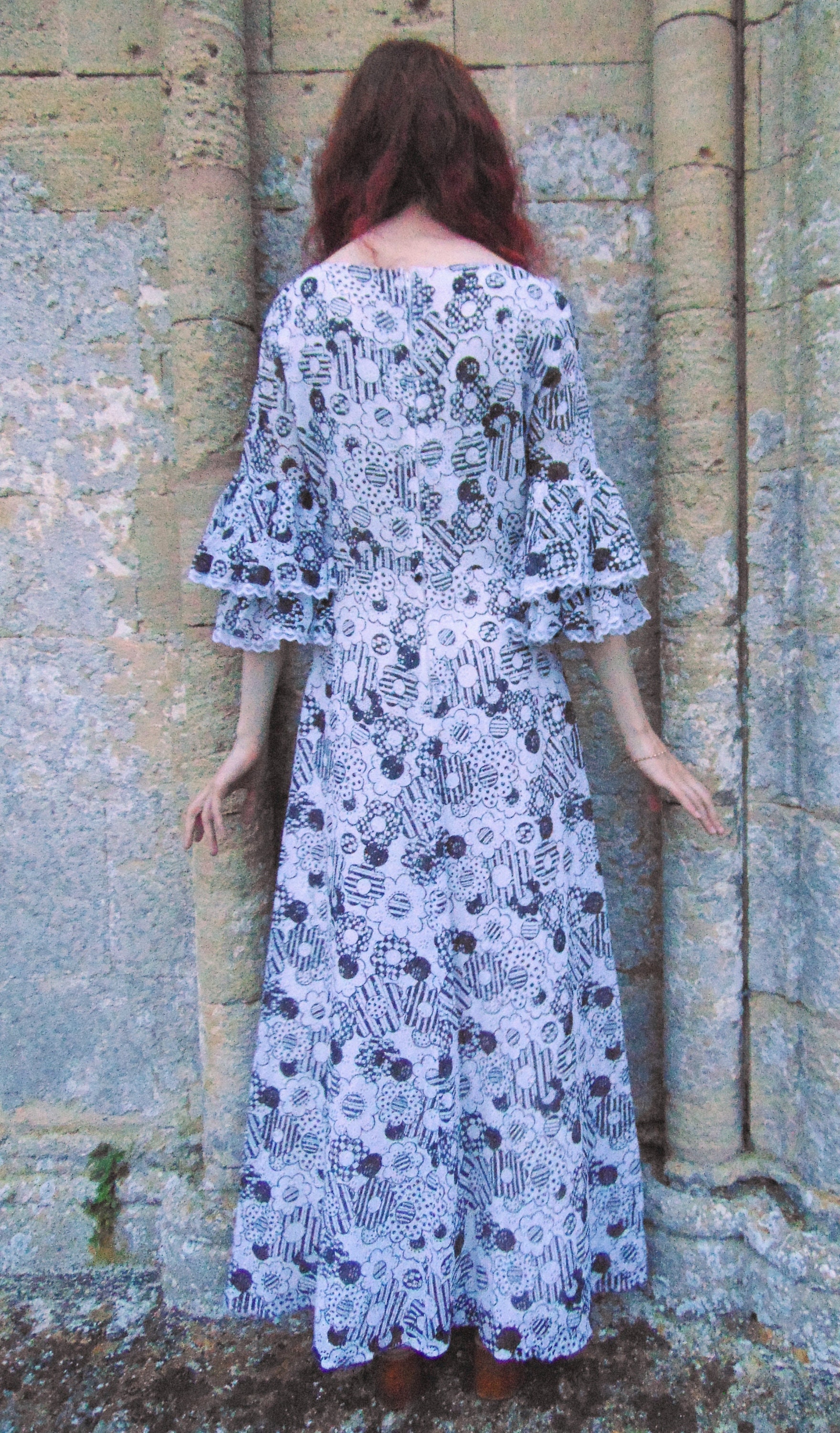 Vintage 60s Hippie Dress // 70s Maxi Dress // Psychedelic Dress