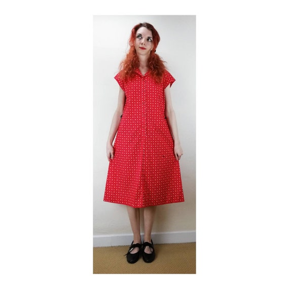 Vintage 80s Shirt Dress // Geometric Print // Rock