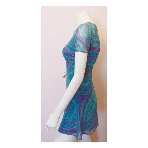 Vintage 60s Psychedelic Dress // 70s Mini Dress /… - image 2