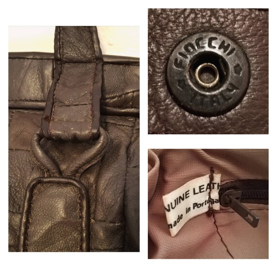 Vintage 70s Leather Handbag // 80s Leather Bag //… - image 9
