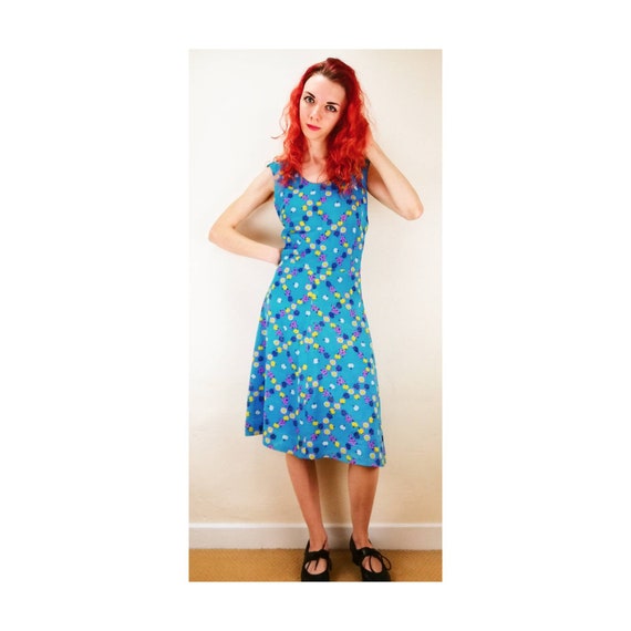 Vintage 60s Wide Strap Dress // 70s Circle Skirt D