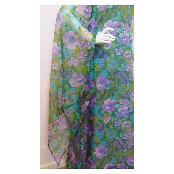 Vintage 70s Floral Maxi Dress // Big Sleeves // M… - image 7
