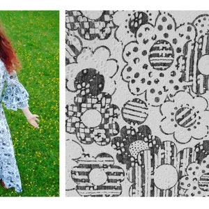 Vintage 60s Hippie Dress // 70s Maxi Dress // Psychedelic Dress // Flower Power // Floral Dress // Layered Sleeves // Tiered Flutter Sleeve image 8