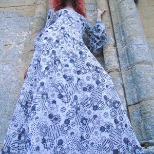 Vintage 60s Hippie Dress // 70s Maxi Dress // Psychedelic Dress // Flower Power // Floral Dress // Layered Sleeves // Tiered Flutter Sleeve image 6