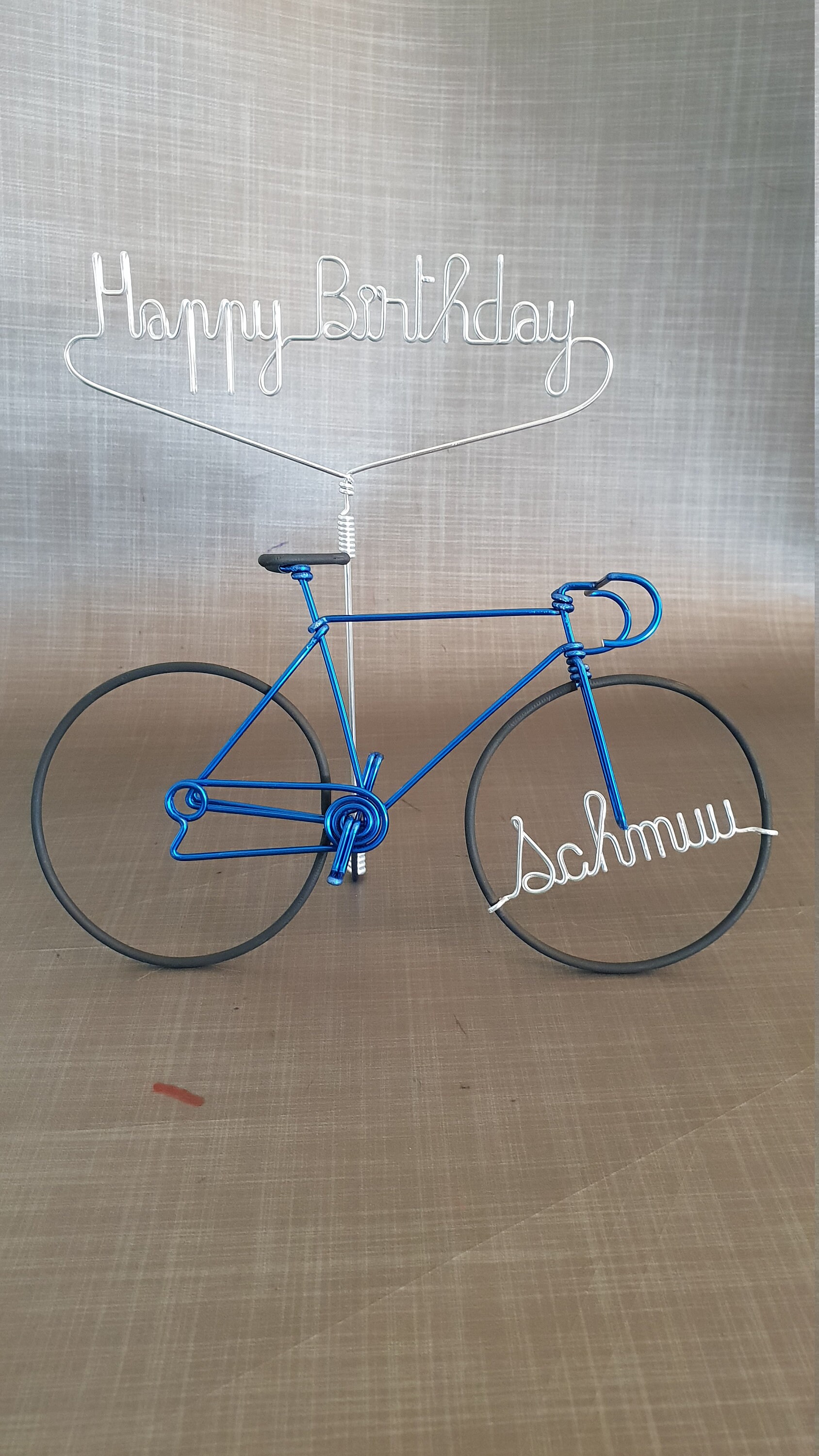 Vélo de Course en Fil Aluminium Fait Main