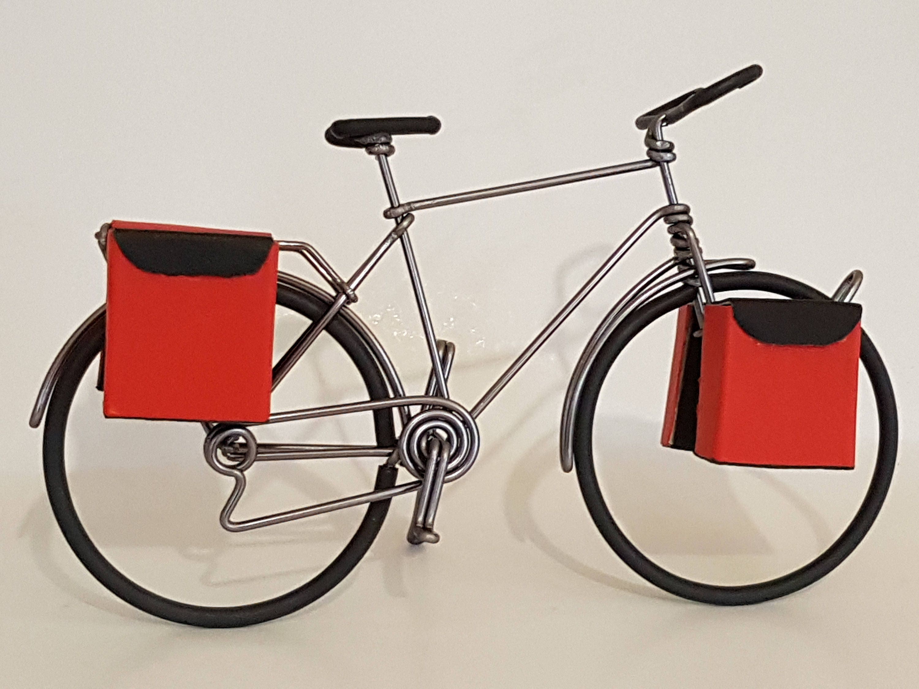 Vélo Miniature Randonnée avec Sacoches Cuir