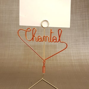 Marque place Prénom et porte carte fait main / Wedding Decoration, Table Place Settings with paper clip.