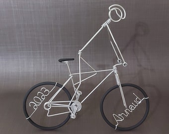 MTB and Cyclist in handmade Aluminum wire