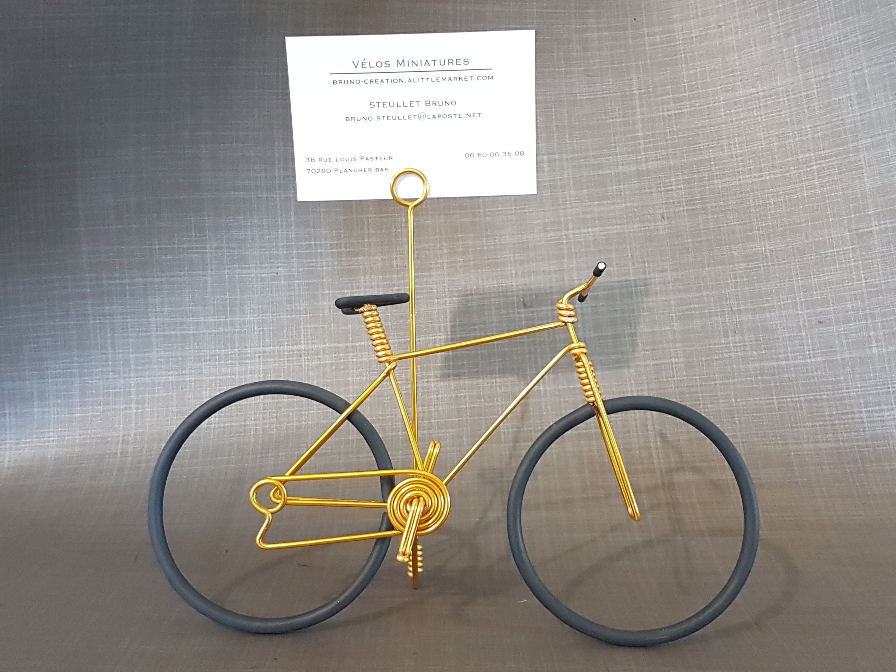 Vélo Vtt Porte-Photo en Fil Aluminium Fait Main