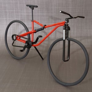 Vélo VTT suspendu Miniature en fil aluminium. Personalized Mountain bike in aluminium wire image 2