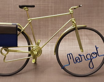 Vélo Miniature randonnée avec sacoche cuir