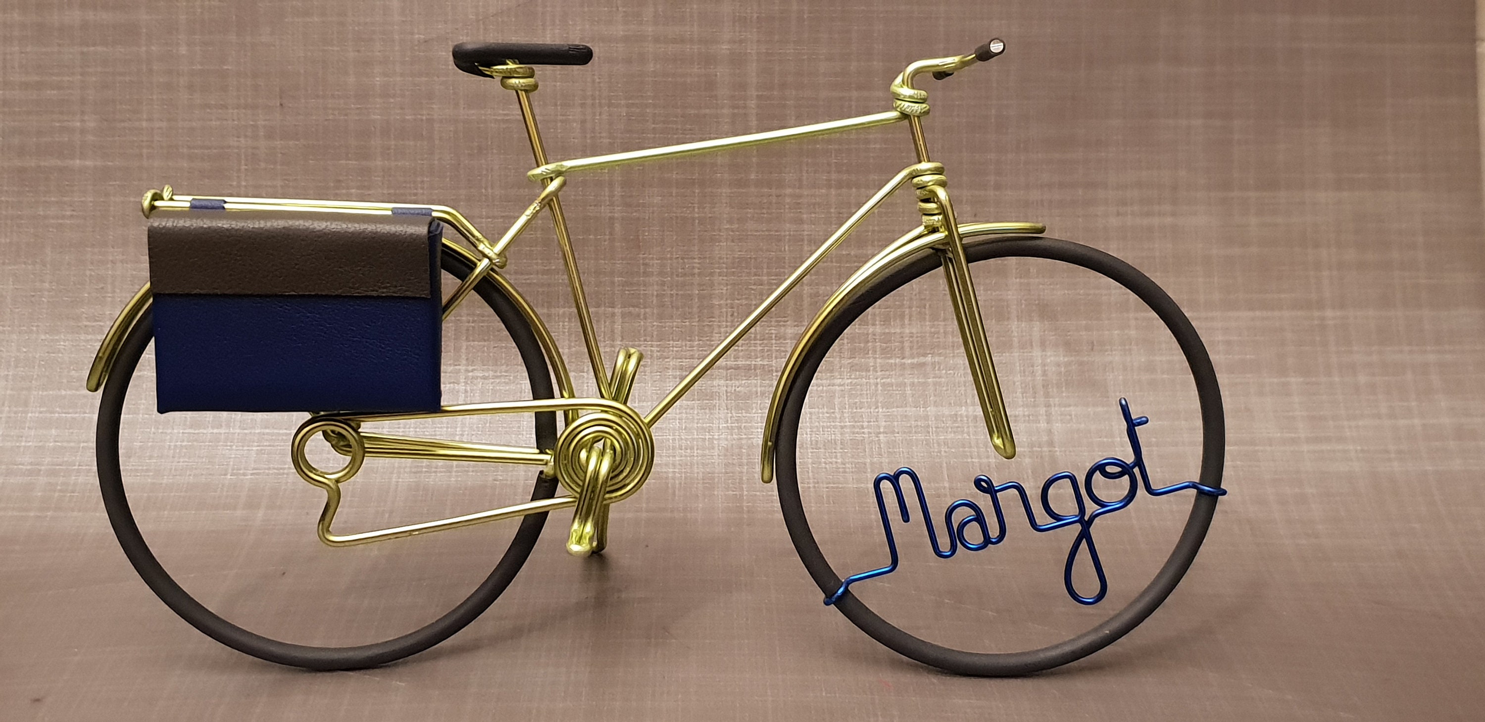 Vélo Miniature Randonnée avec Sacoche Cuir