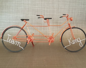 velo tandem miniature en fil aluminium