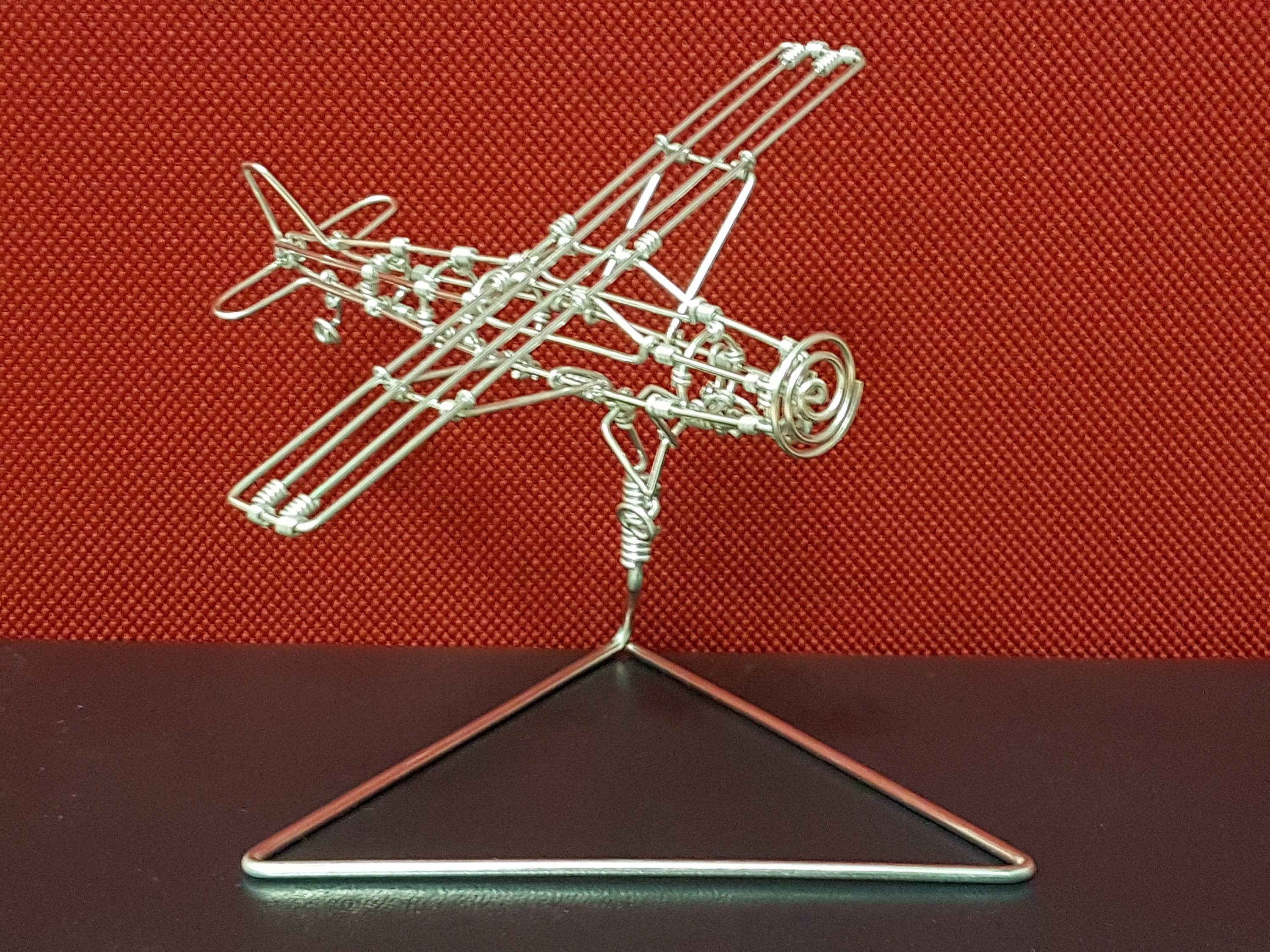 Avion Fait Main en Fil Aluminium/Plane in Wire