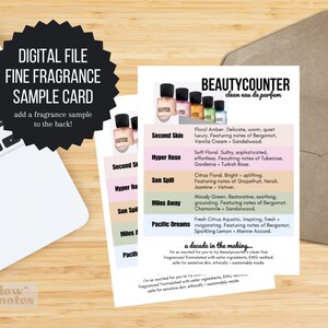 Beautycounter Fragrance Sample Card BC Perfume Beautycounter Notecard Perfume Sample Brand Advocate Card Fine Fragrance Digital image 2