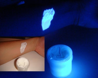 Invisible UV reactive body face paint WHITE choose size