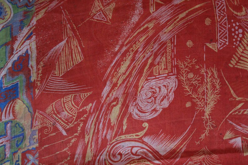 RAB194 100 /% Pure Silk Saree Vintage Indian Fabric Printed Work Traditional Clothing Sarong Wrap Craft Decor Women Home Dress Sari 5yd
