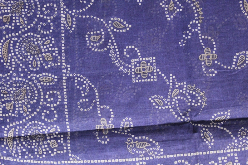 Antique Vintage Sari Cotton Saree Fabric Printed Work Clothing Sarong Wrap Craft Decor Women Home Dress Sari 5yd-RPD97