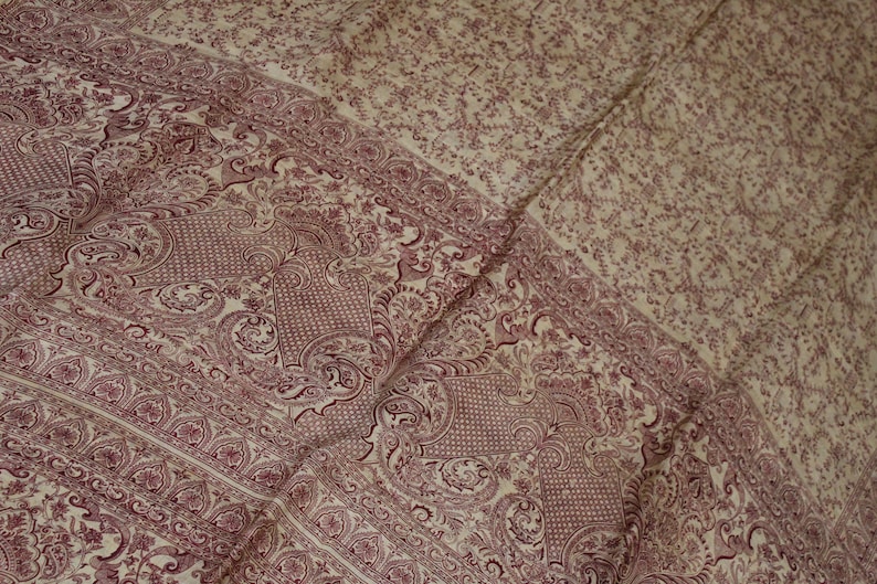 Beautiful Vintage Tradition Indian Pure Silk Decor Craft Saree Dress Recycled Printed Work Women Sari 5yd RAB37