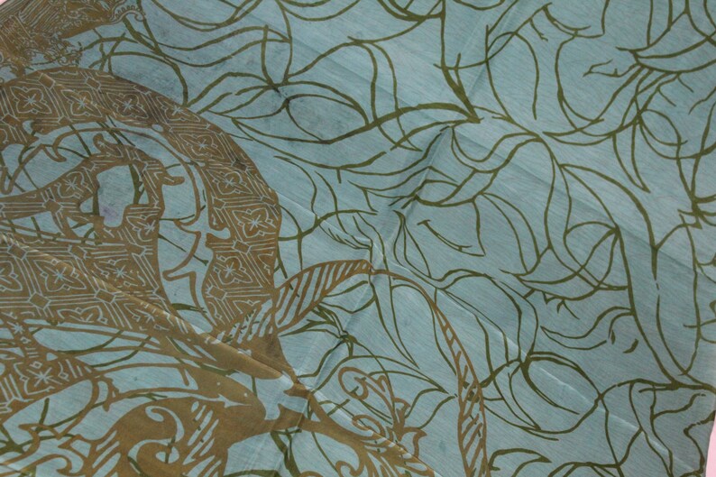 RAB306 Traditional Vintage Indian Pure Silk Saree Fabric Printed Work Clothing Sarong Wrap Craft Decor Women Home Dress Sari 5yd