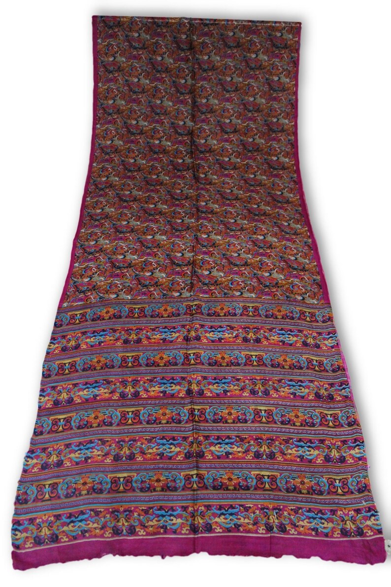 Vintage Sari Sarong Indian Cotton Saree Fabric Printed Work Traditional Clothing Sarong Wrap Craft Decor Women Home Dress Sari 5yd
