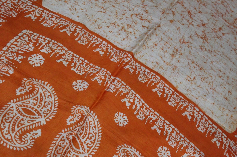 MIX33 100 /% Pure Silk Saree Vintage Indian Fabric Printed Work Traditional Clothing Sarong Wrap Craft Decor Women Home Dress Sari 5yd
